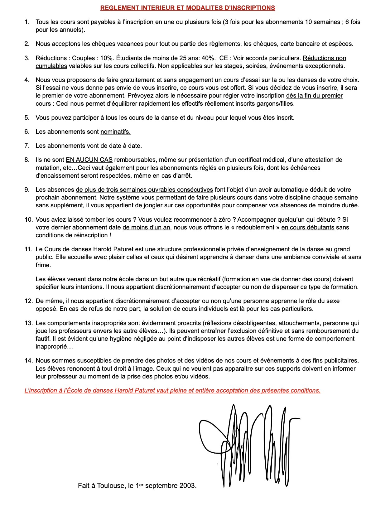 Règlement Intérieur