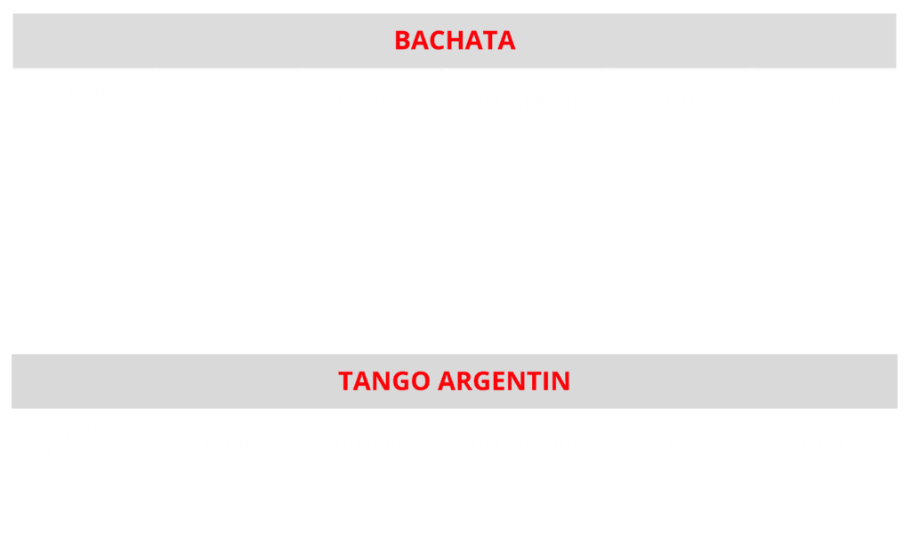 Planning démarrage cours de danse débutant à Toulouse