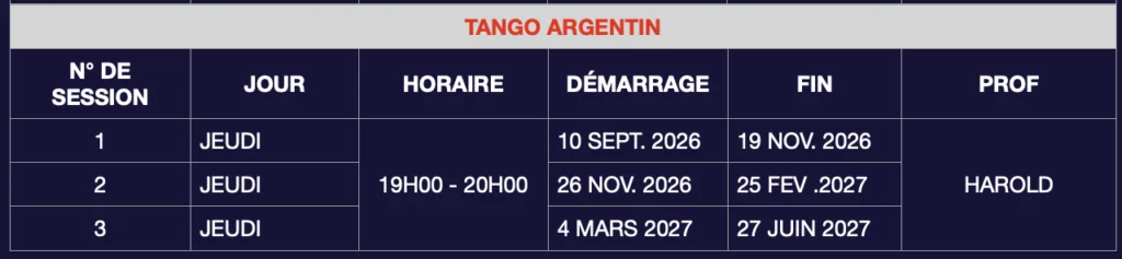 Demarrage cours danse tango argentin paturet toulouse